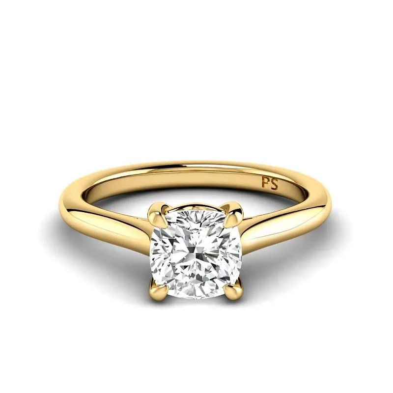 0.50-3.00 CT Cushion Cut Lab Grown Diamonds - Solitaire Ring