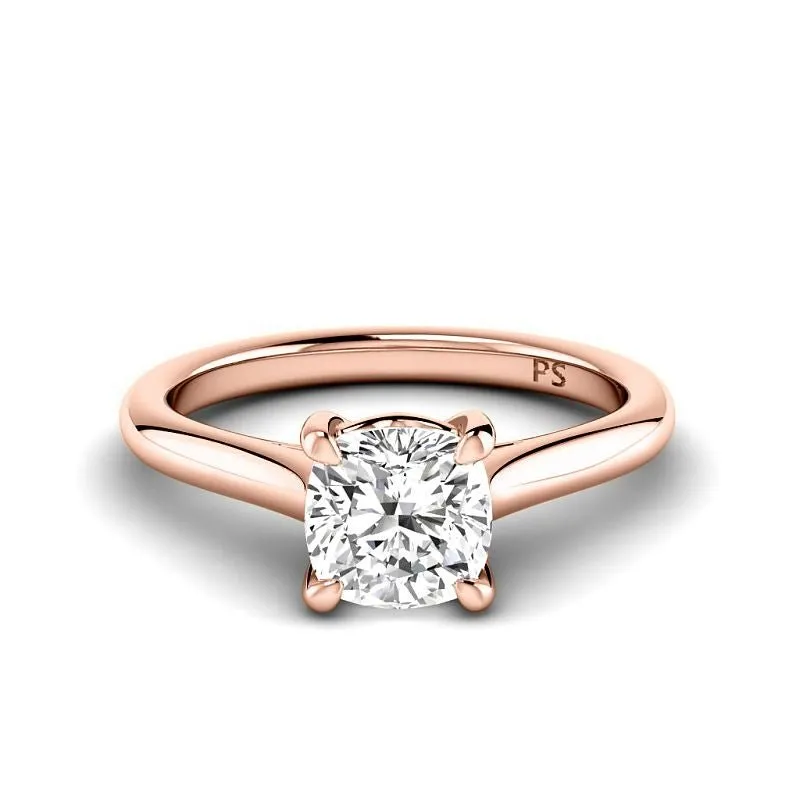 0.50-3.00 CT Cushion Cut Lab Grown Diamonds - Solitaire Ring