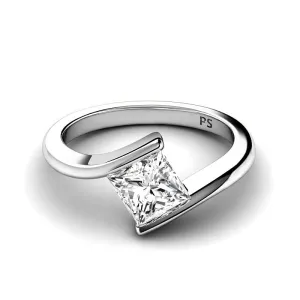 0.50-3.00 CT Princess Cut Lab Grown Diamonds -  Solitaire Ring