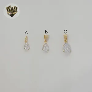 (1-2101) Gold Laminate - Zircon Tear Drop Pendants - BGF