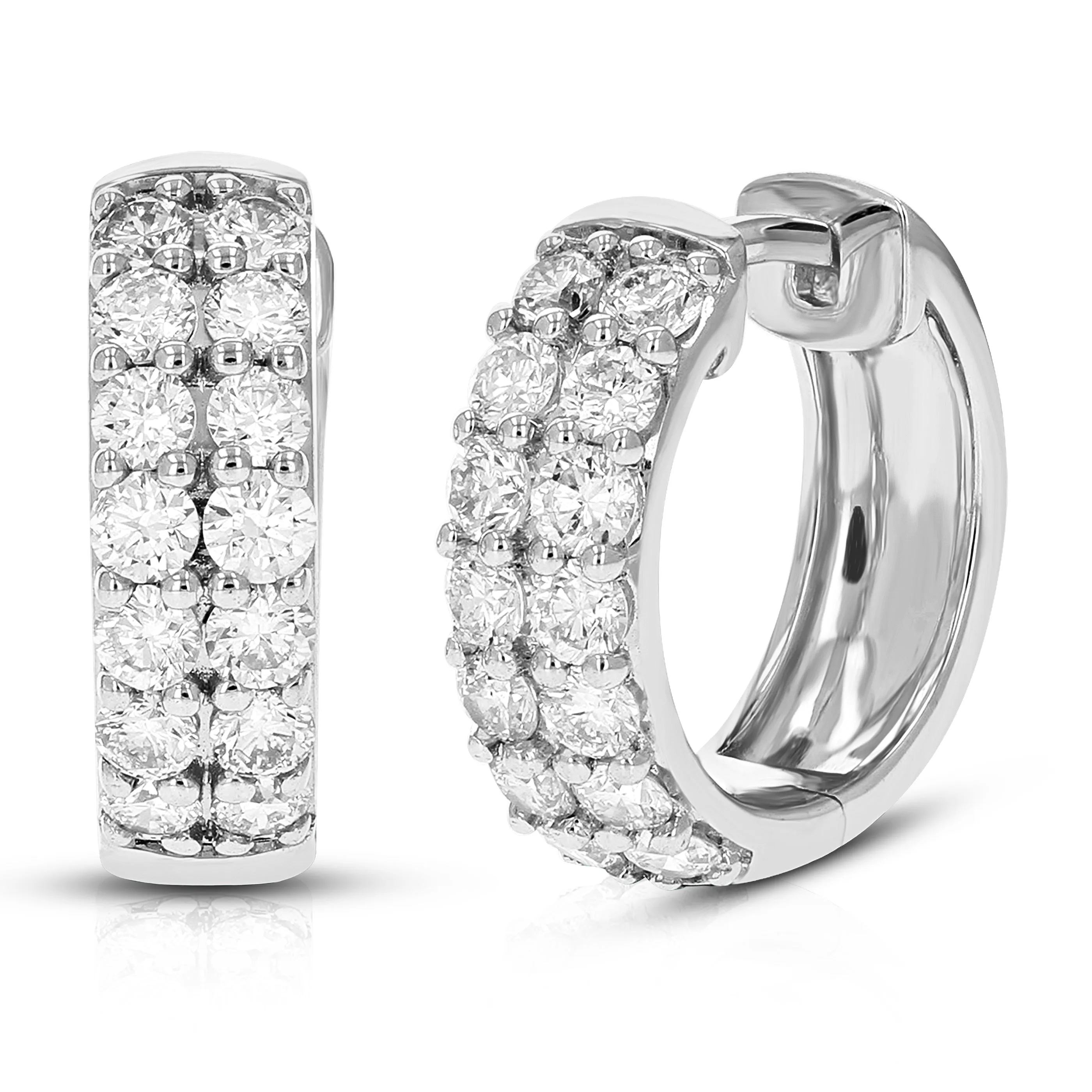 1 cttw Lab Grown Diamond Hoop Earrings in .925 Sterling Silver