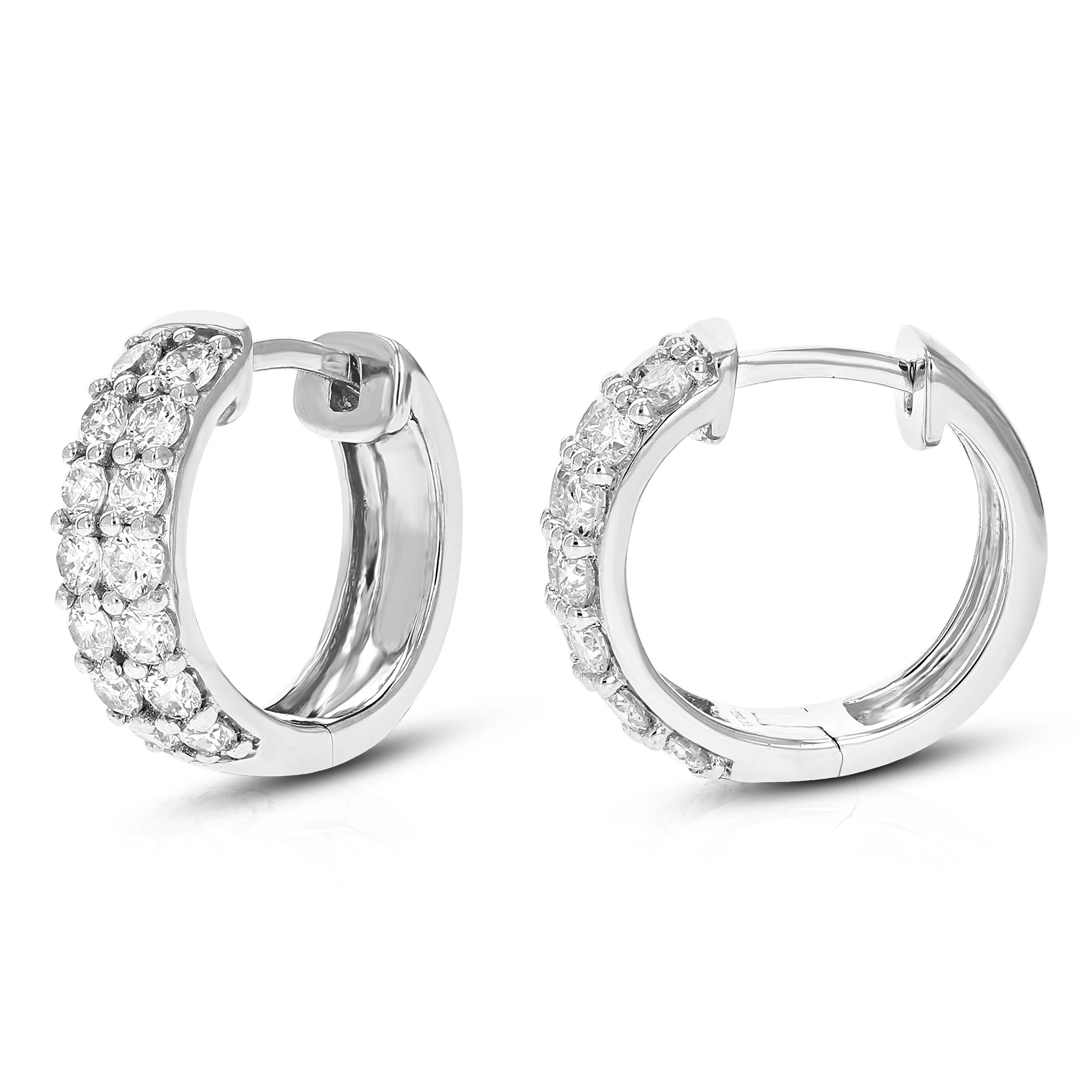 1 cttw Lab Grown Diamond Hoop Earrings in .925 Sterling Silver