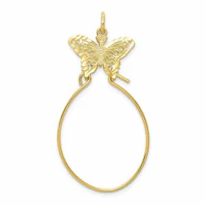 10k Yellow Gold Filigree Butterfly Charm Holder