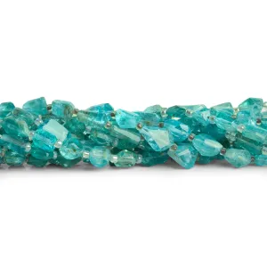 10x7mm Apatite Faceted Nuggets 16 inch 40 beads