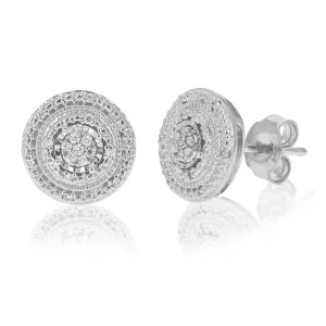 1/10 cttw Classic Diamond Stud Earrings in .925 Silver