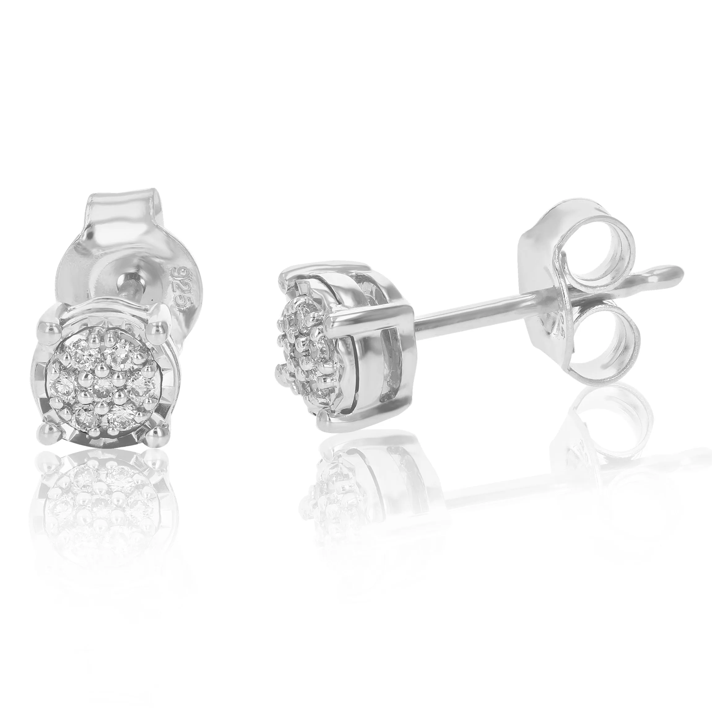 1/10 cttw Composite Diamond Stud Earring in Silver