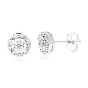 1/10 cttw Diamond Stud Earrings in .925 Sterling Silver