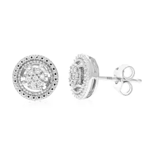 1/12 cttw Classic Diamond Stud Earrings in .925 Sterling Silver