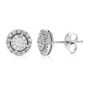 1/4 cttw Classic Diamond Stud Earrings in .925 Sterling Silver