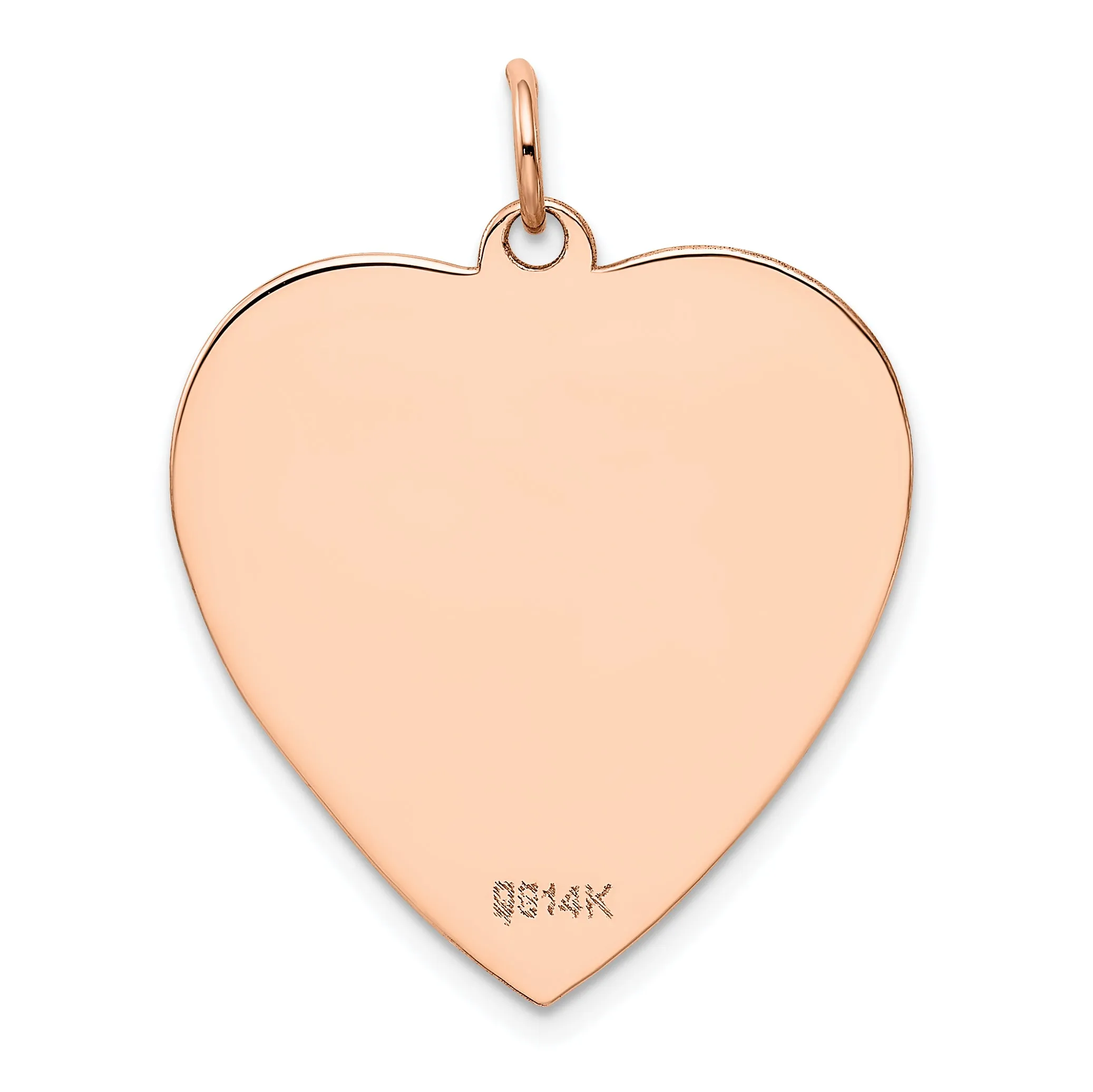 14Kt Rose Gold Polished Heart Shaped Disc Pendant