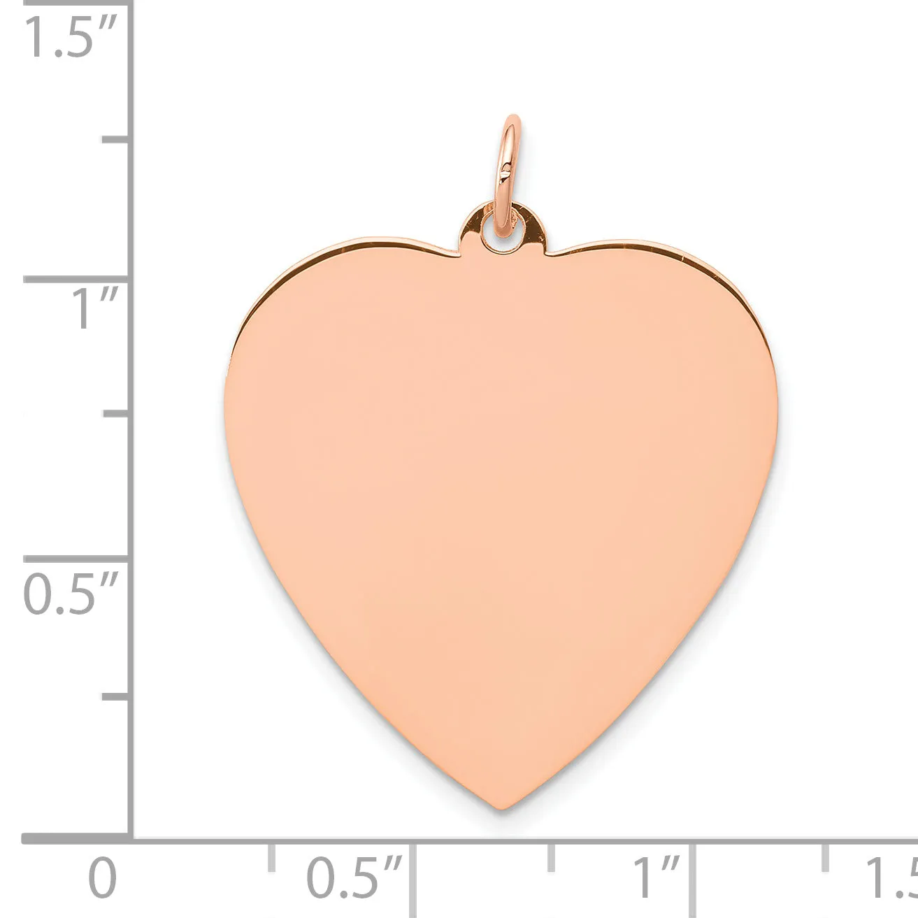 14Kt Rose Gold Polished Heart Shaped Disc Pendant