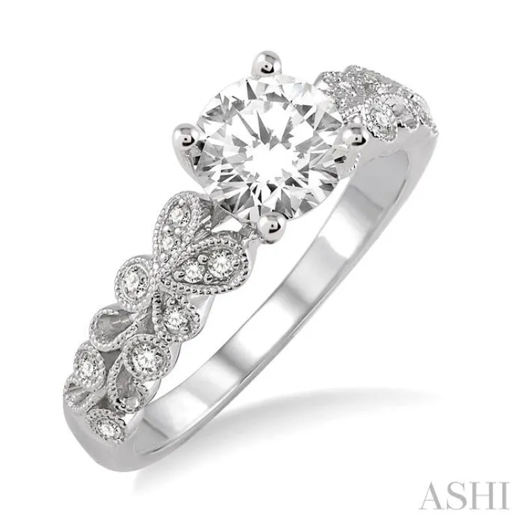 1/6 Ctw Diamond Semi-Mount Engagement Ring in 14K White Gold