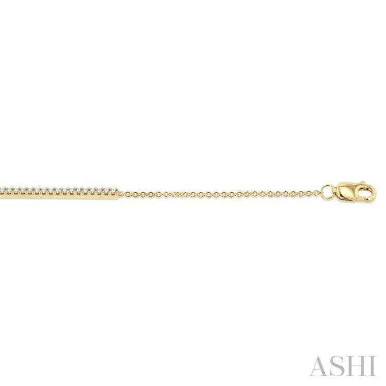 1/6 Ctw Round Cut Diamond Petite Bar Bracelet in 10K Yellow Gold