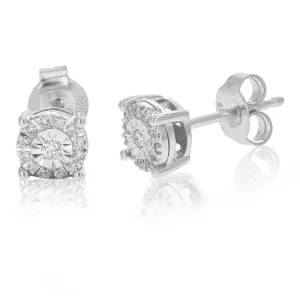 1/8 cttw Composite Diamond Stud Earrings in .925 Sterling Silver