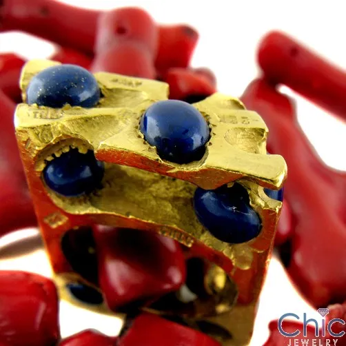 22K Gold Lapis Hand Made Custom Ring