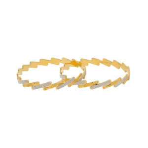 22K Gold Multi Tone Set of Two Bangles, 46.8gm