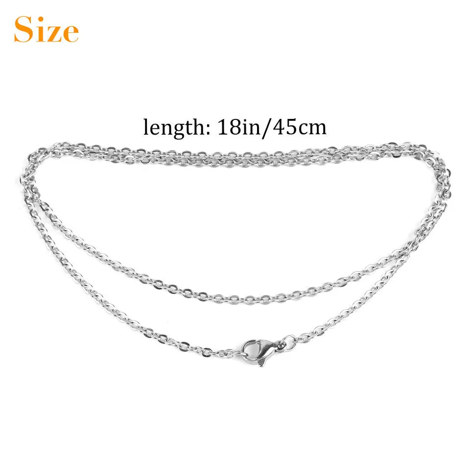 50pcs Wholesale Stainless Steel Silver Tone Necklace for DIY Jewelry Chains 18inches