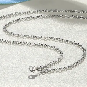 50pcs Wholesale Stainless Steel Silver Tone Necklace for DIY Jewelry Chains 18inches