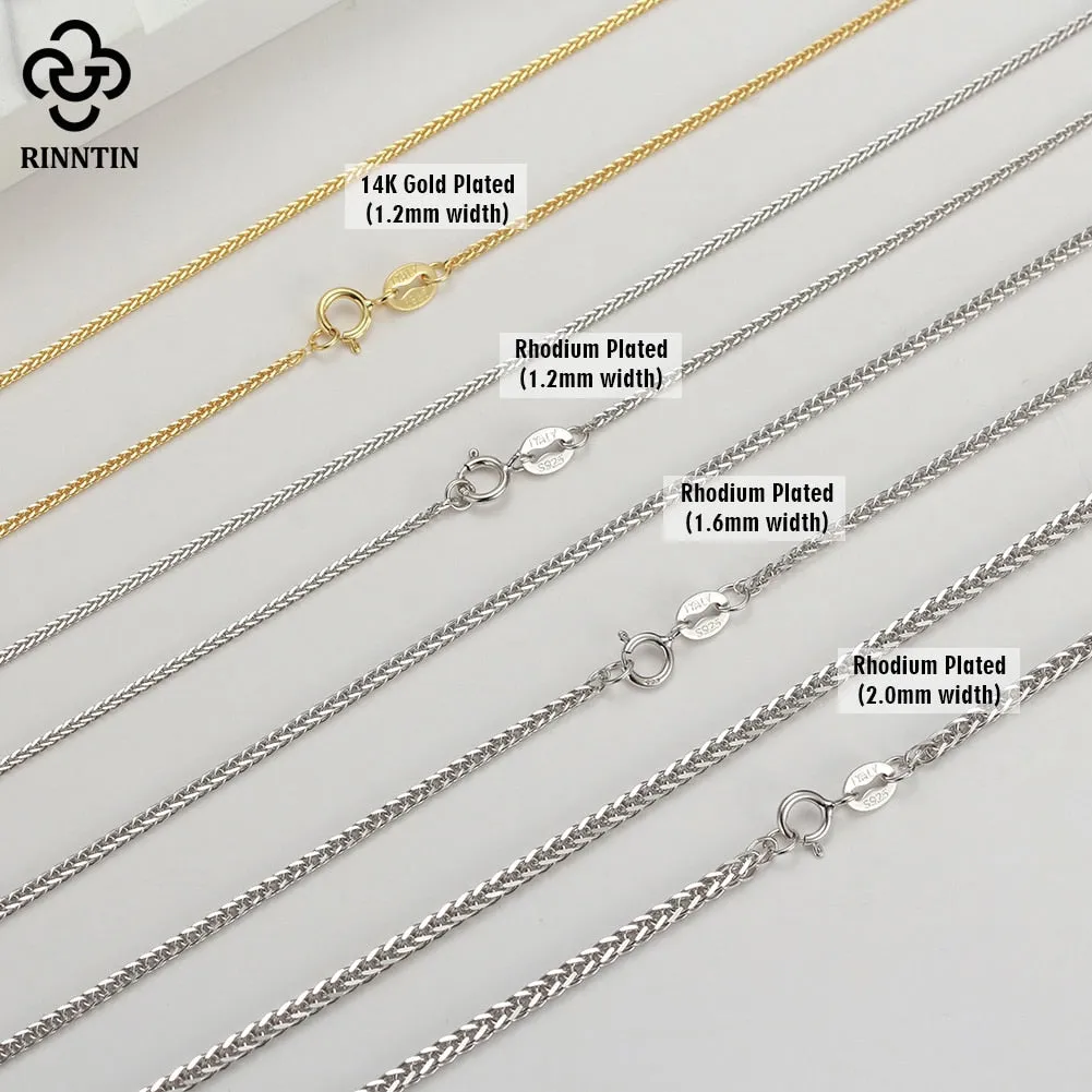 925 Sterling Silver Italian Handmade 1.2mm Chopin Chain Necklace for Women Fashion Simple Basic Neck Chain Jewelry SC53