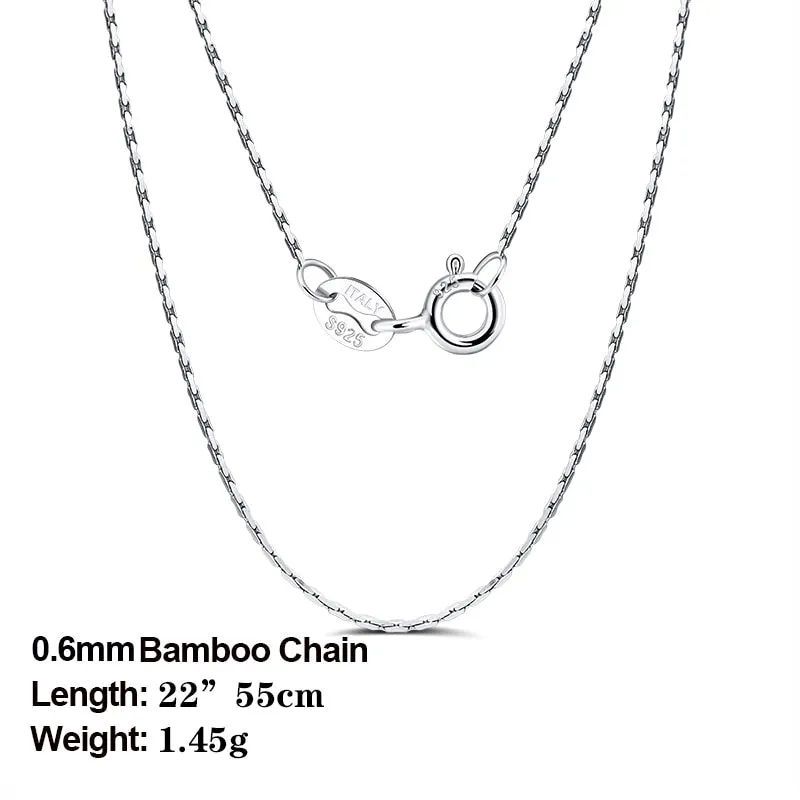 925 Sterling Silver Italian Handmade 1.2mm Chopin Chain Necklace for Women Fashion Simple Basic Neck Chain Jewelry SC53