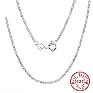 925 Sterling Silver Italian Handmade 1.2mm Chopin Chain Necklace for Women Fashion Simple Basic Neck Chain Jewelry SC53