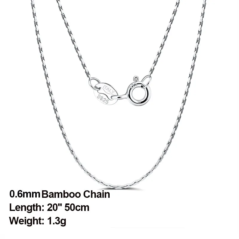 925 Sterling Silver Italian Handmade 1.2mm Chopin Chain Necklace for Women Fashion Simple Basic Neck Chain Jewelry SC53