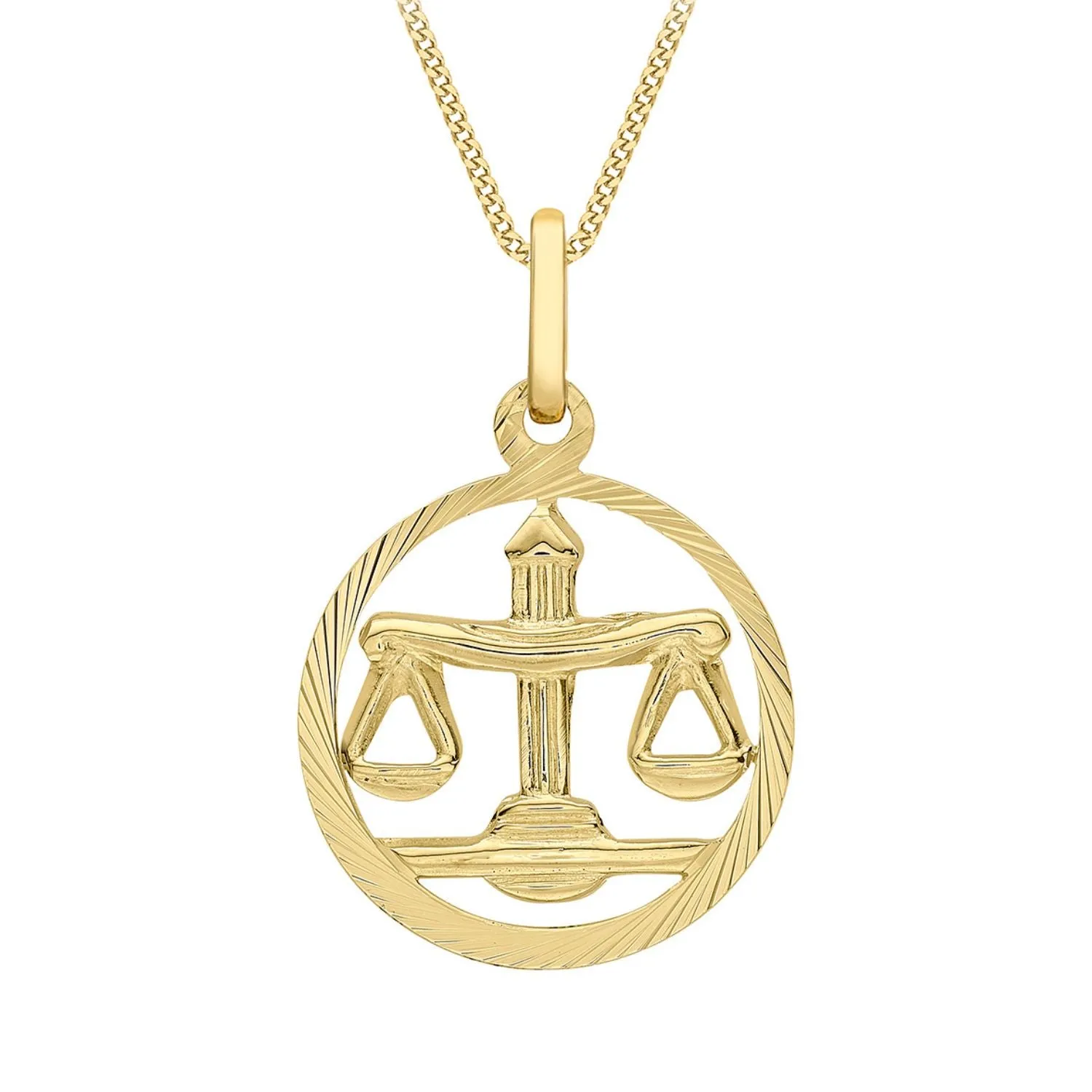 9ct Yellow Gold Libra Zodiac Pendant