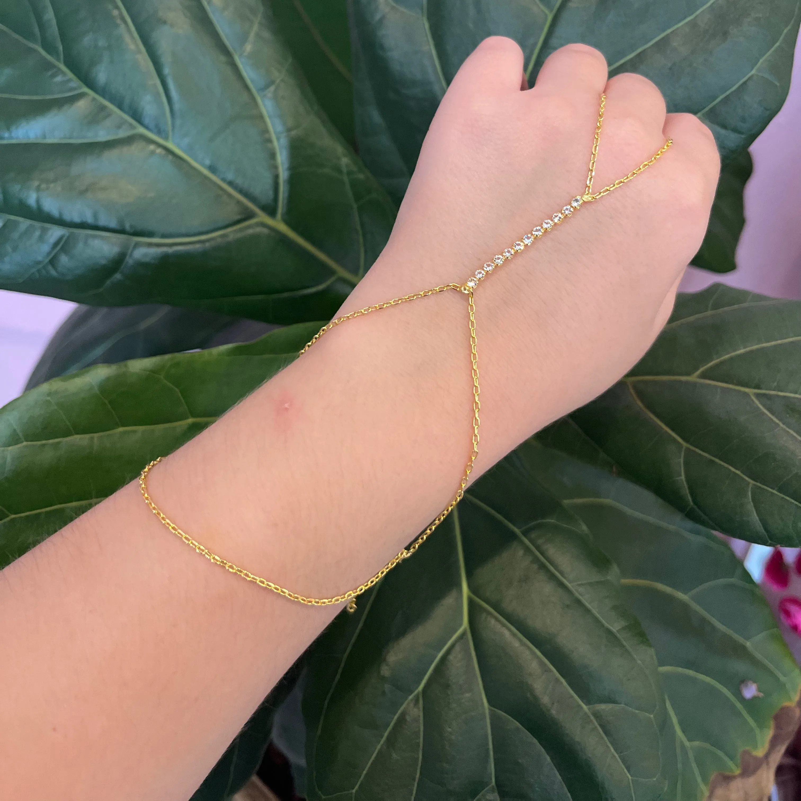 Anastasia Gold Dainty Ringlet Hand Chains