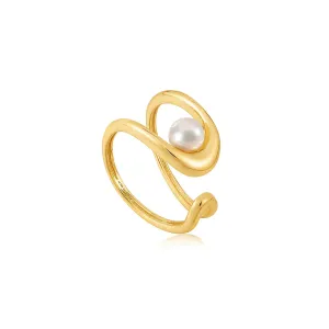 Ania Haie Pearl Sculpted Adjustable Rings