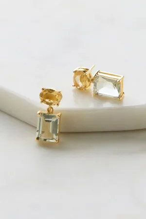 Annabelle Earring - Citrine & Green Amethyst