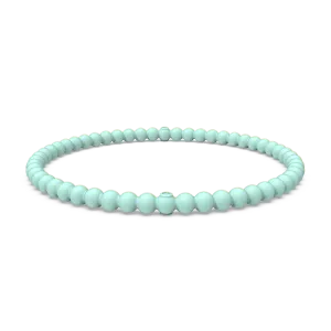 Beaded Stackable Silicone Bracelet - Turquoise