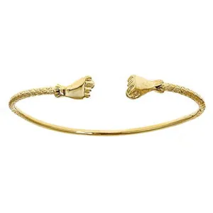 Better Jewelry 10K Yellow Gold West Indian Bangle w. Fist Ends