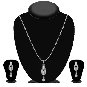 Bhavi Jewels Silver Plated Austrian Stone Pendant Set