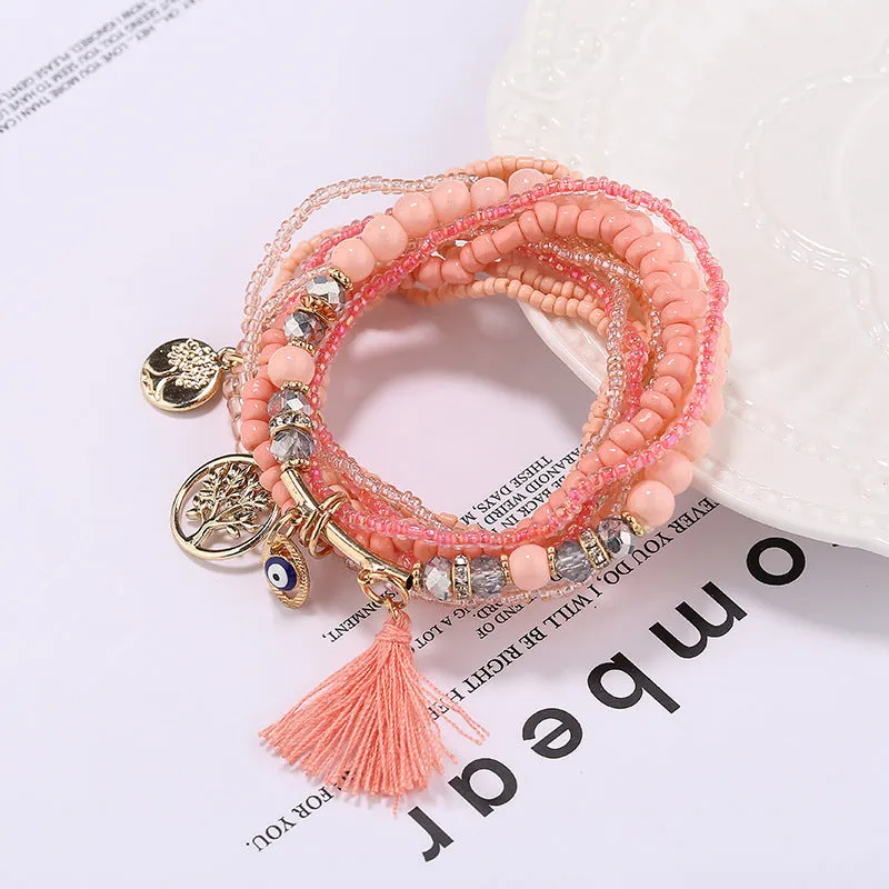 Bohemian Ethnic Style Colored Rice Bead Bracelet Jewelry