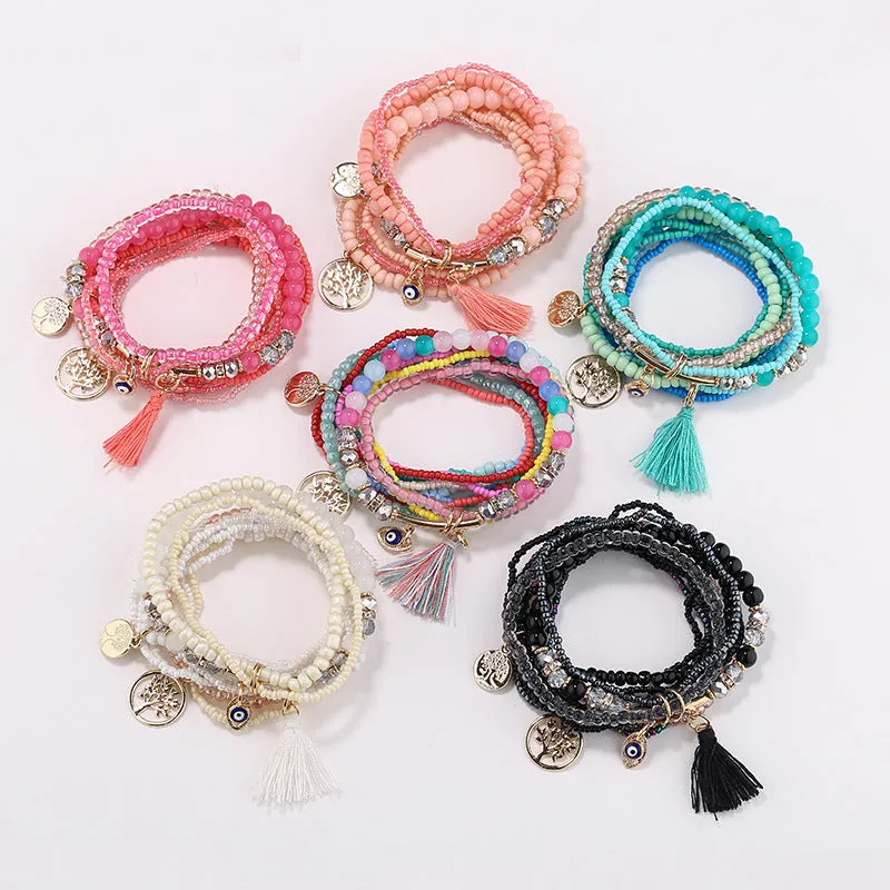 Bohemian Ethnic Style Colored Rice Bead Bracelet Jewelry