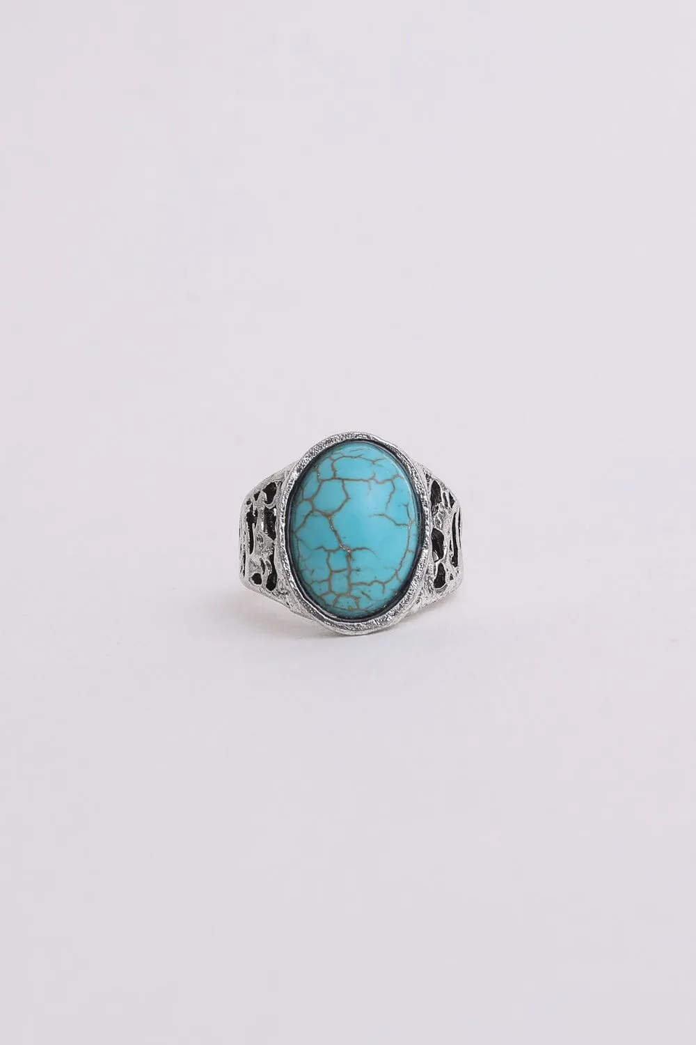 Bohemian Oval Cut Turquoise Ring