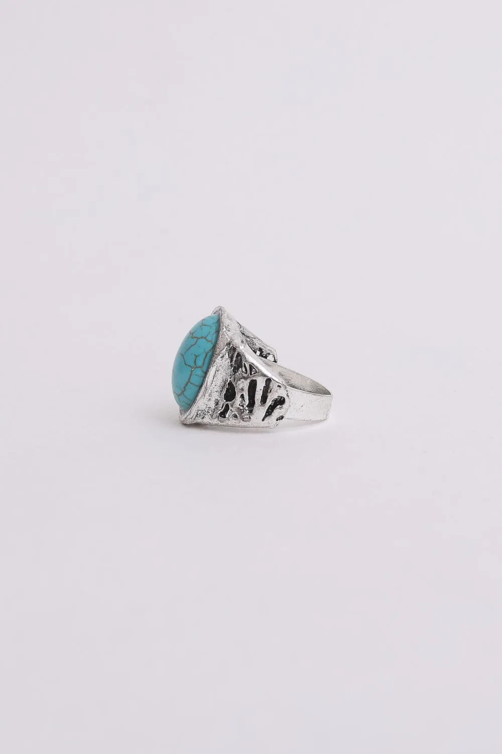 Bohemian Oval Cut Turquoise Ring