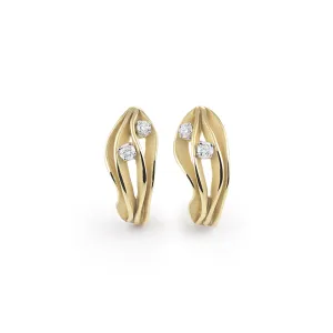 Cammilli Dune Earrings 18ct Yellow Sunrise Gold with Diamonds