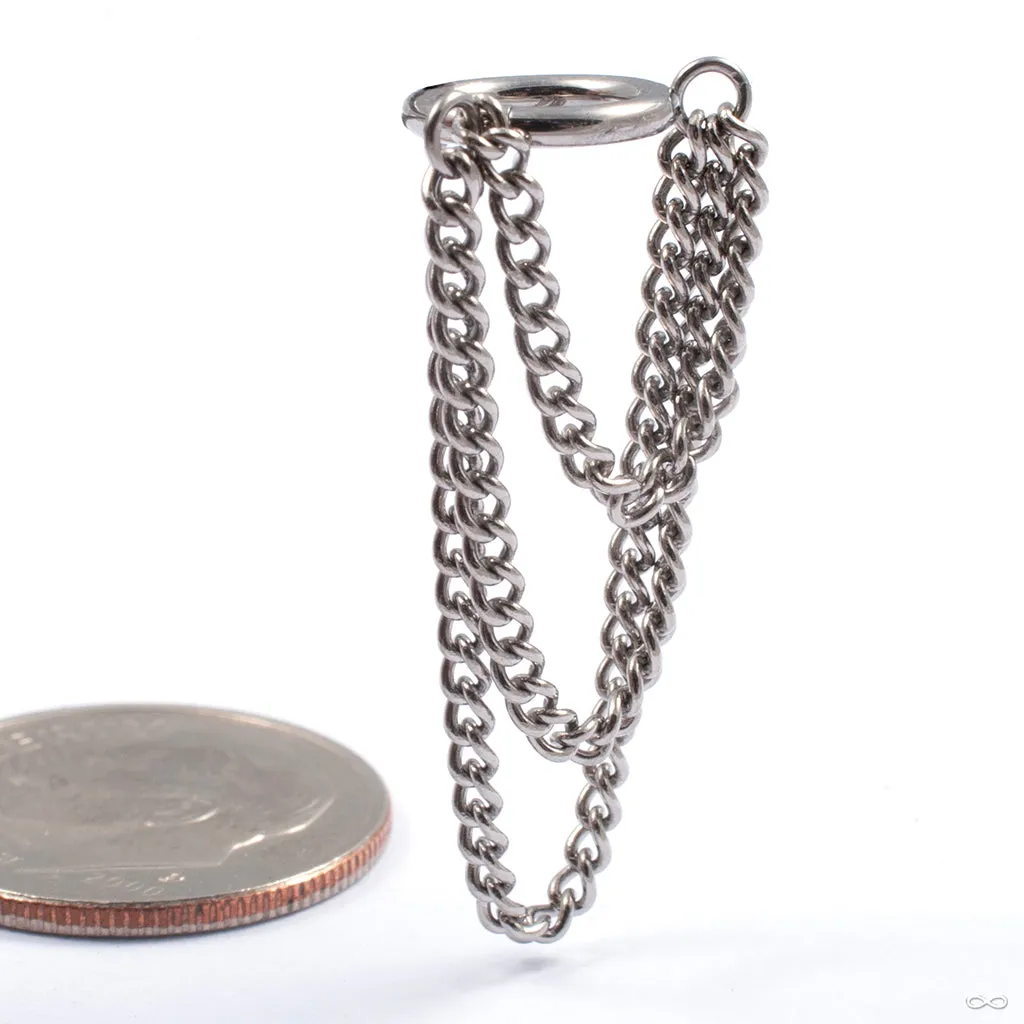 Chained Waterfall Clicker in Titanium from Zadamer Jewelry