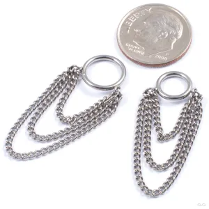 Chained Waterfall Clicker in Titanium from Zadamer Jewelry