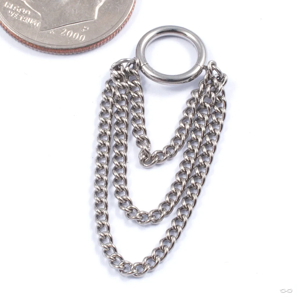 Chained Waterfall Clicker in Titanium from Zadamer Jewelry