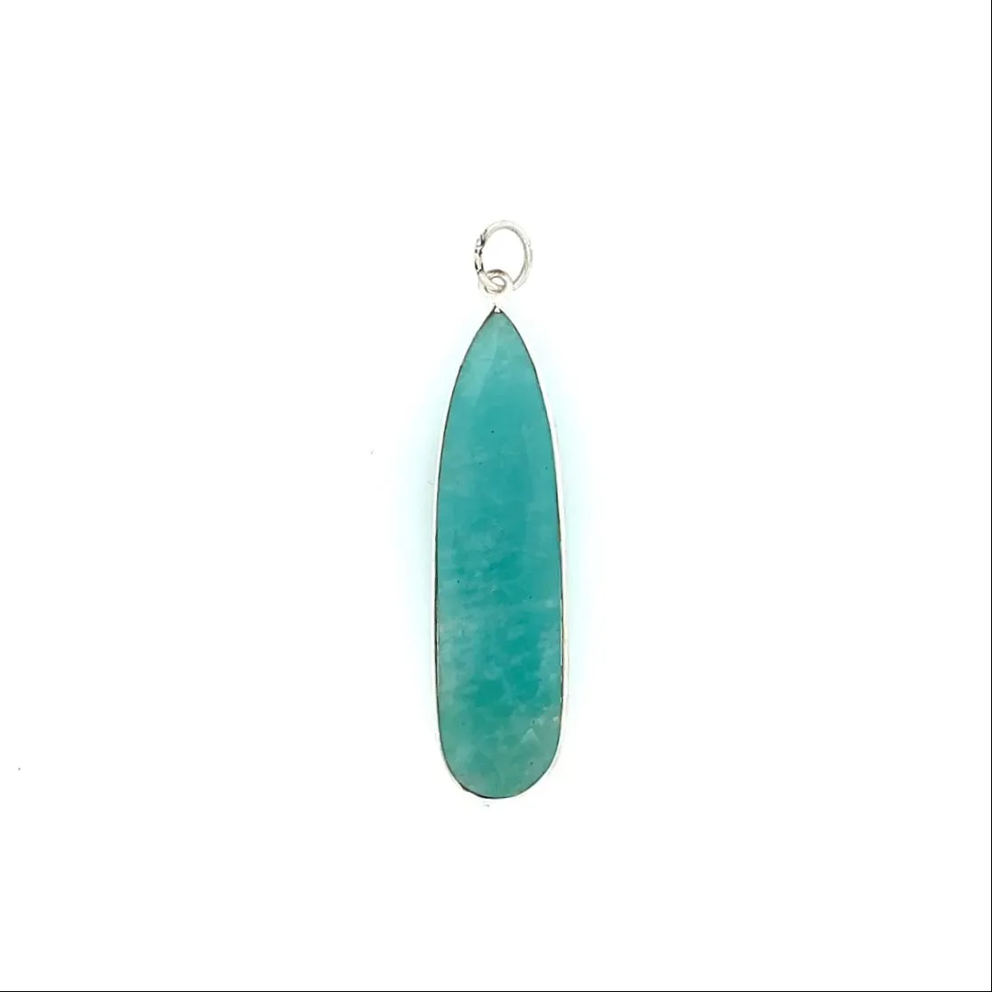 Channel Set Long Teardrop Pendant