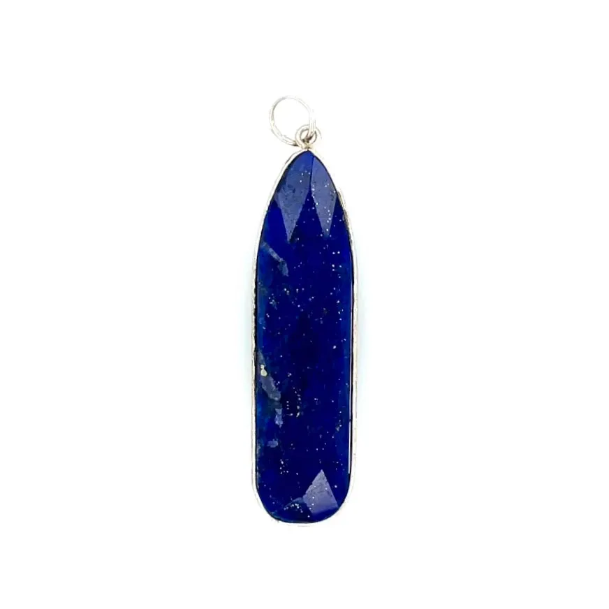 Channel Set Long Teardrop Pendant