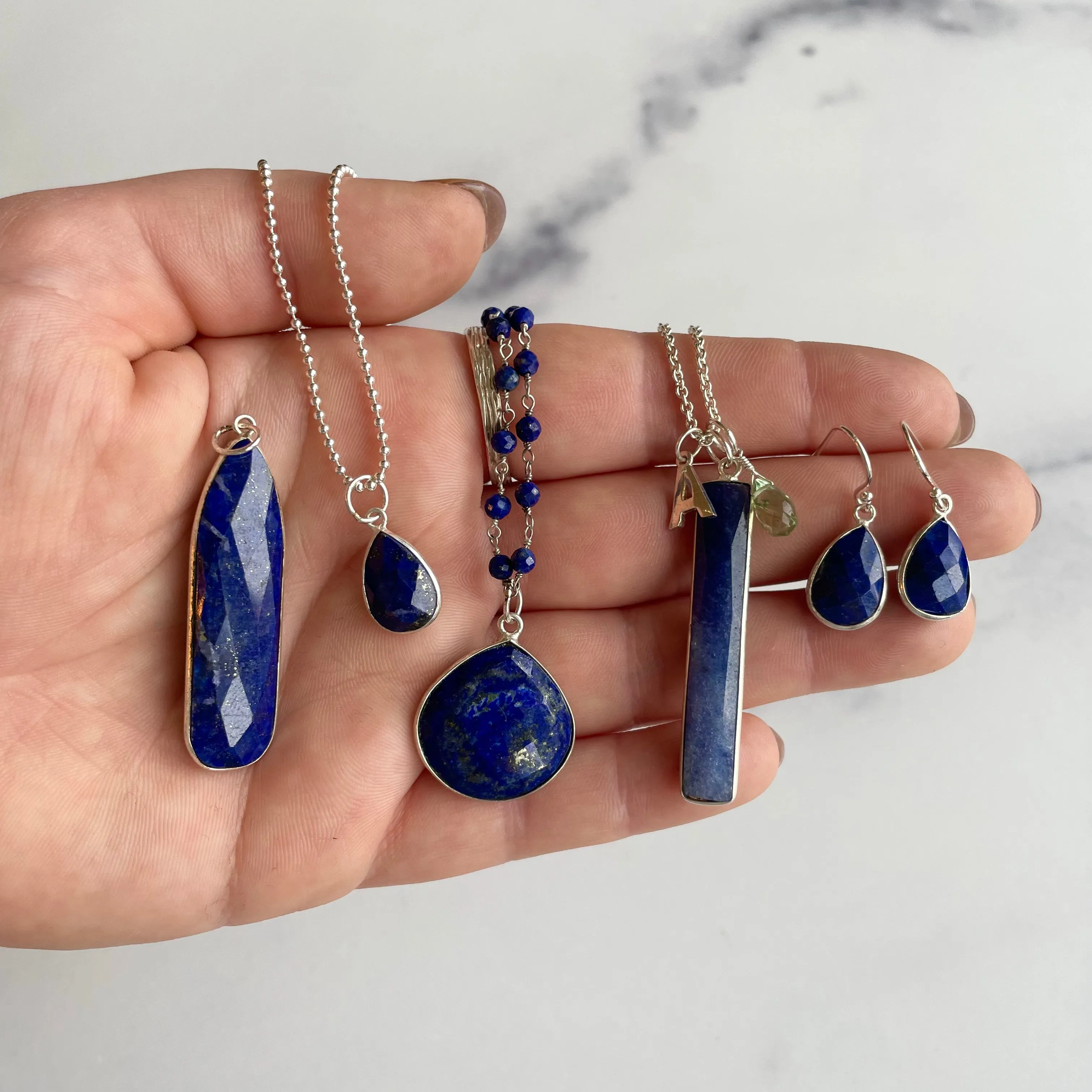 Channel Set Long Teardrop Pendant