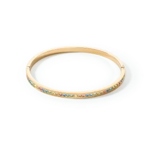 Coeur De Lion Pastel Multicolor Crystal Gold Bangle