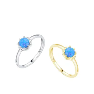 Crown Opal Ring - Sterling Silver Women's Statement Ring