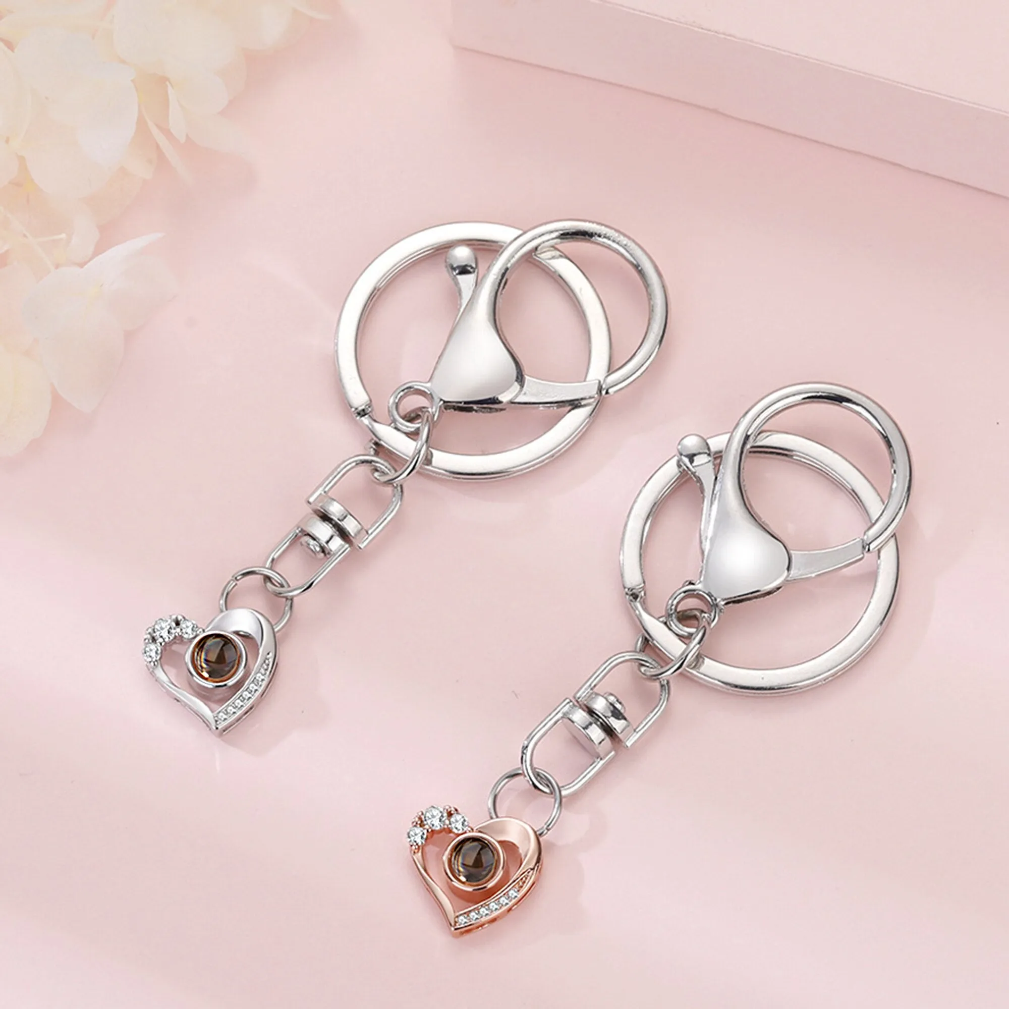 Custom Photo Projection Keychain Simple Style love Projection Keychain