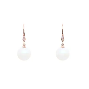 Diamond "necktie" Pearls Earrings