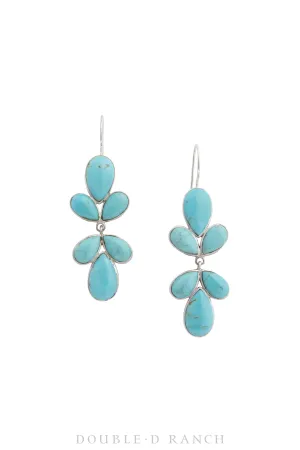 Earrings, Drop, Turquoise, Hallmark, Contemporary, 1502