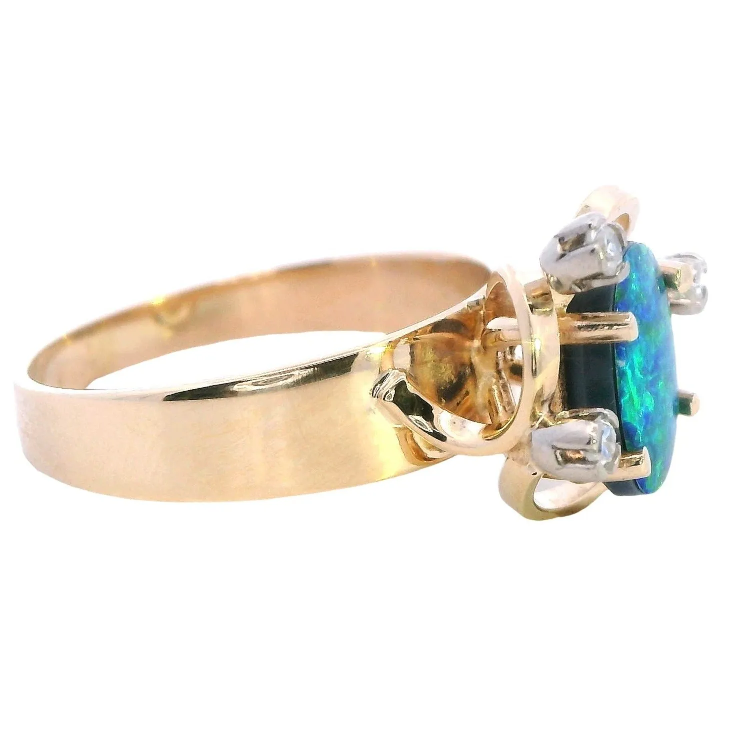 Elegant 9ct Gold Opal Doublet & Diamond Ring - Luxury with a Story